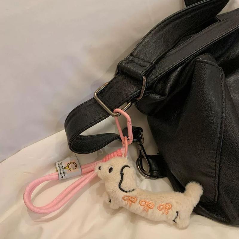 Cute Dachshund Dog Plush Keychain Cartoon Puppy Stuffed Pendant Bag Hanging Daily Decor Gift Accessories