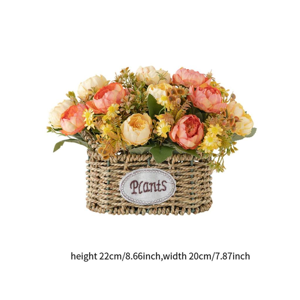 Artificial Floral Arrangement in Basket for Home And Office Centerpiece Decoration