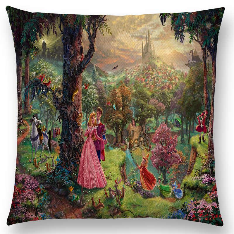 Домашний декор деревенская картина маслом чехол для подушки красивый пейзаж замок маяк диван подушка спальня