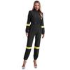 Complete Firefighter Outfit for Women S-3XL: Long Sleeve Belted Romper with Stand Collar, Halloween & Club Party Costume