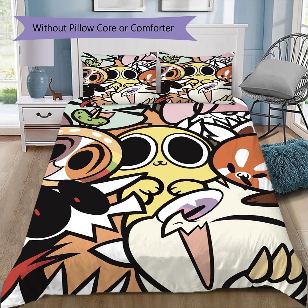Cartoon graphic Pattern Bedding,Quilt Set Quilt Cover Pillowcase Home Birthday Gift (1*duvet cover+2*pillowcase,without core)XSJT0917374
