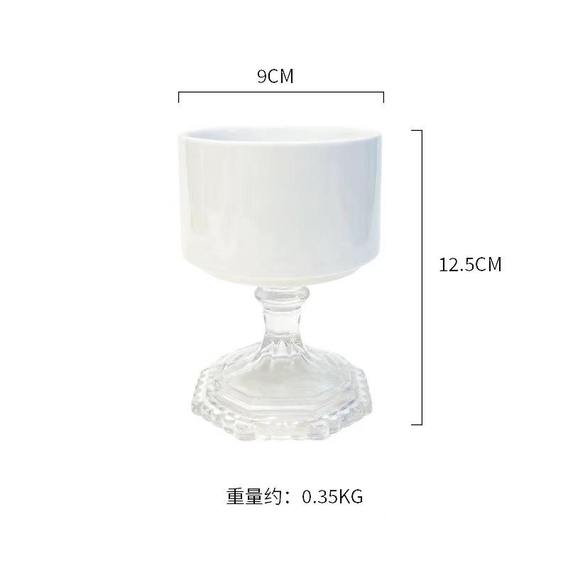 Новая креативная керамическая тарелка для закусок в стиле ретро на высоких ножках, изысканная чаша для чая, фруктов и блюдца, французская десертная чаша, высокий деревянный бокал для вина