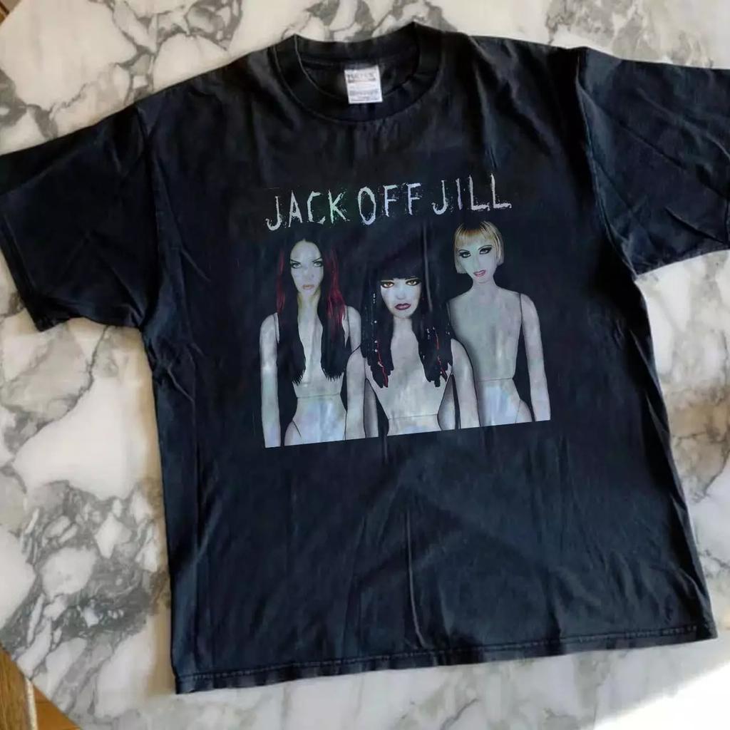 90s Jack Off Jill Rock Band Rare Design Black T Shirt Classic Style T-Shirt Men Women Summer Men's T-Shirt Short Sleeve Shirt