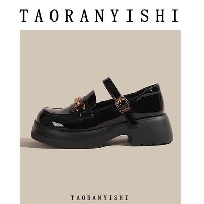 Туфли Мэри Джейн на толстой подошве черные женские туфли новая весенняя нишевая обувь лоферы маленькие кожаные туфли