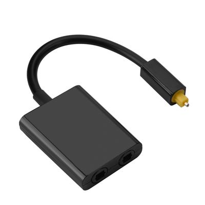 Двухпортовый цифровой оптический аудиоразветвитель Toslink, аудиокабель 1 в 2 выхода, черный