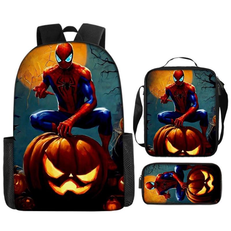 Spider-Man Backpack Set for Kids Toddler Halloween Backpack 3 Piece School Bag Street Style