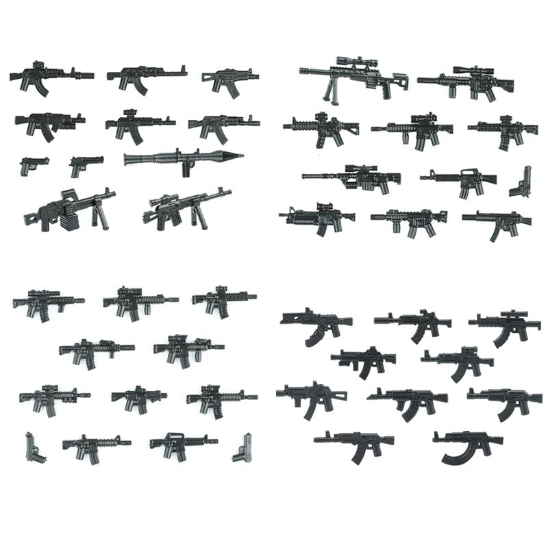 Военное Оружие Строительные Блоки Современные Фигурки Спецназа Солдат Армии Городская Полиция Многоцветные Аксессуары для АК Кирпичики Игрушки