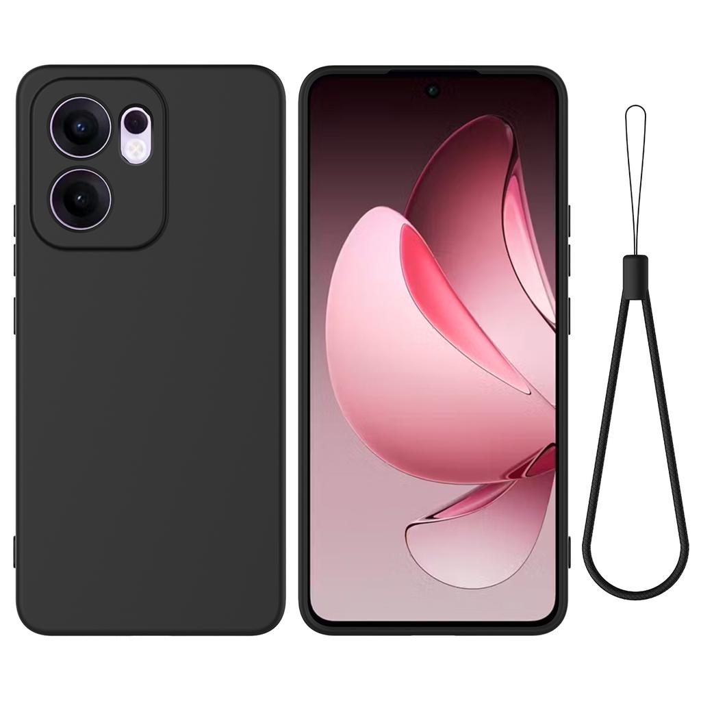 For Oppo Reno13 F 5G/Oppo Reno13 F 4G Liquid Silicone Case Phone Back Cover with Hand Strap