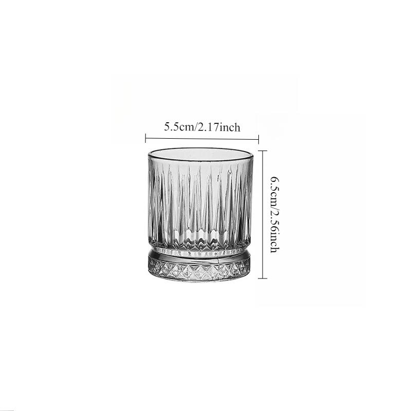1pcs Wine Glass Ice Stripe Glasses Baijiu Cups Set Household Wine Dispenser Cups Foreign Wine Mug Whisky Beer Glass Shot Glass 5