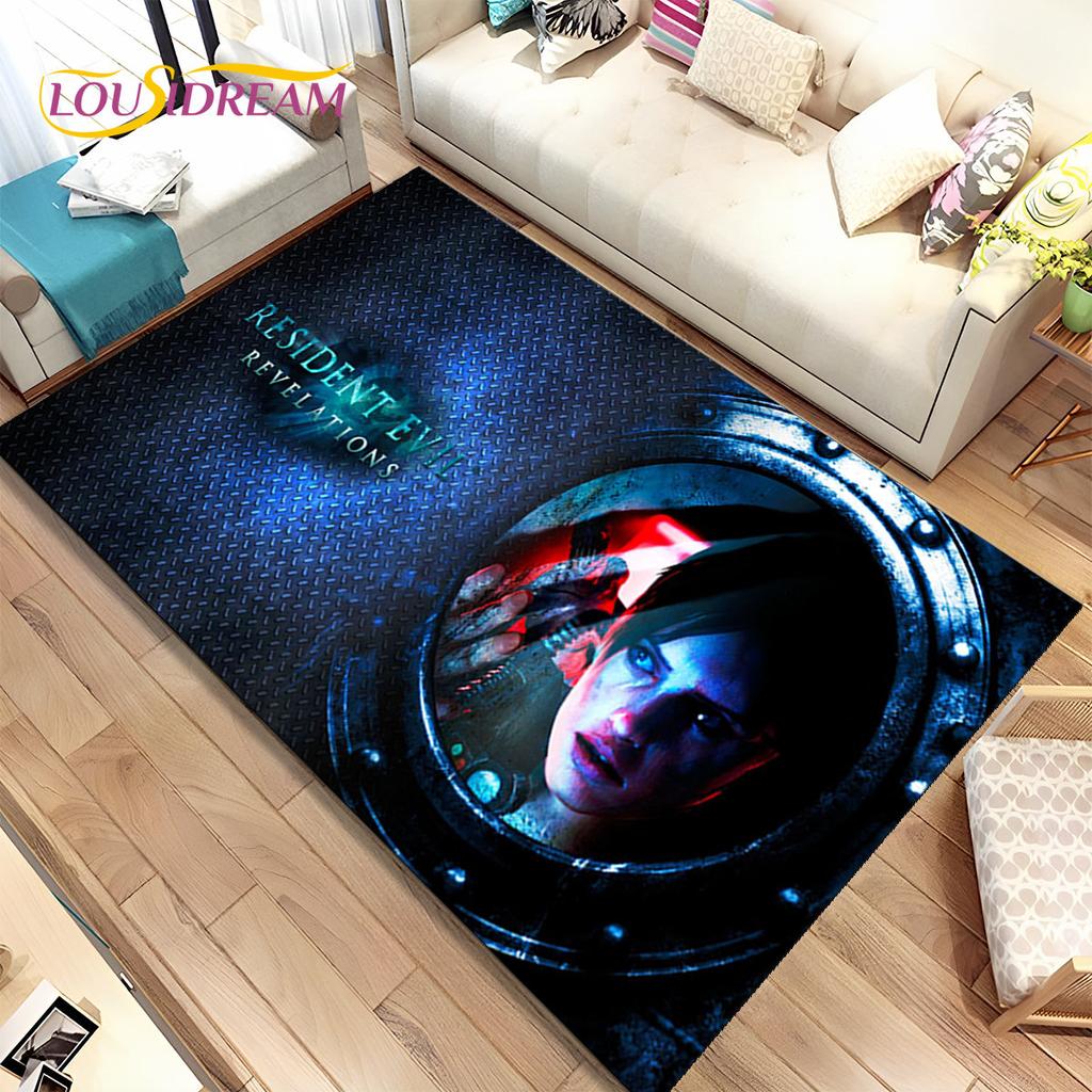 3D R-Resident Evil Games Gamer Area Rug, ковер для гостиной, спальни, дивана, коврика для двери, детский игровой нескользящий коврик
