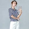 Женская летняя рубашка в полоску с коротким рукавом, стильный тонкий и удобный топ для поездок на работу