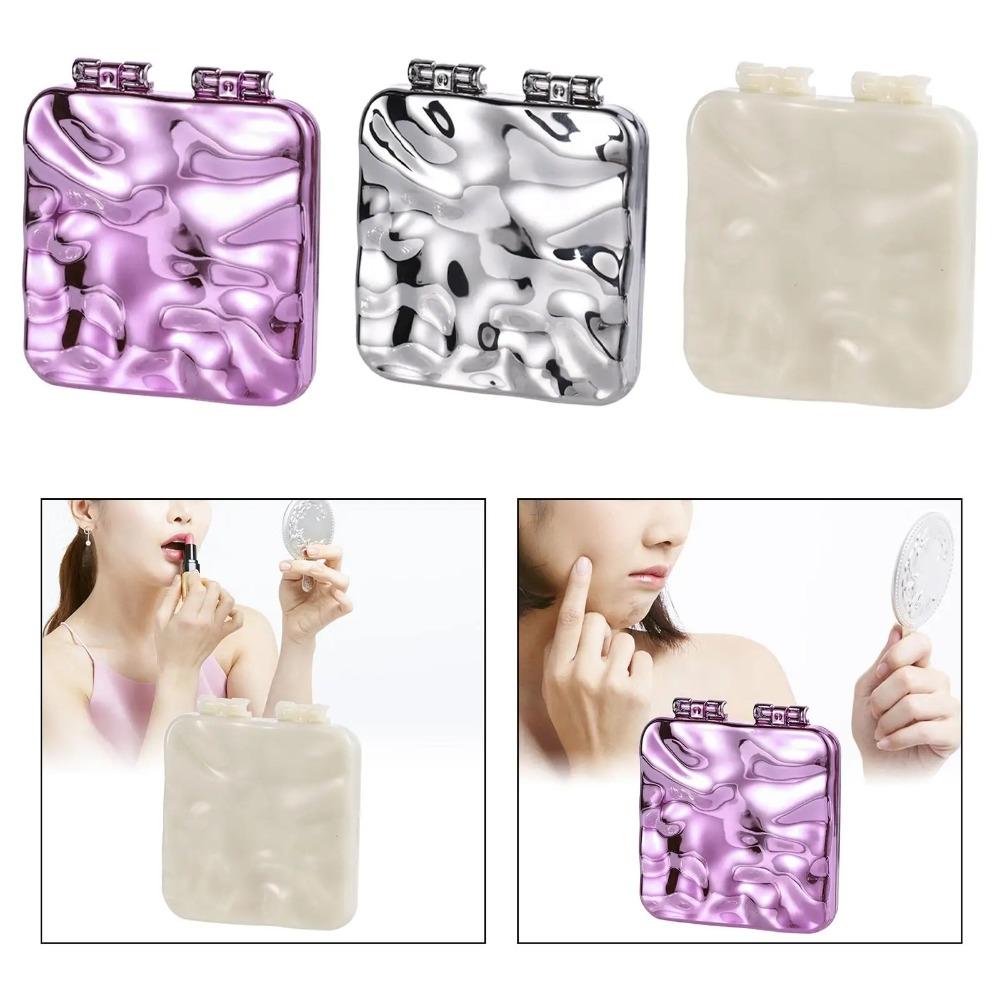 Square Portable Hand Mirrors Double-sided Compact Pocket Mirror  Outdoor