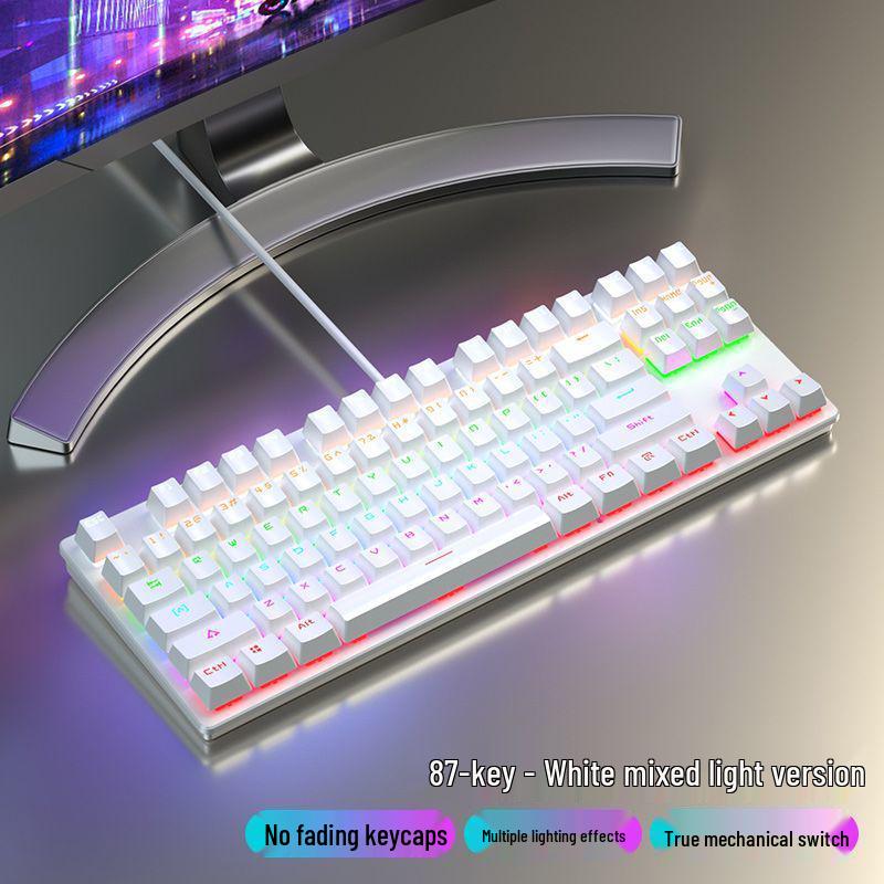 87-Key Mechanical Keyboard with Blue, Black, Red, Brown Switches - Wired for E-sports, Gaming, Typing, Desktop, Laptop, Universal Compatibility