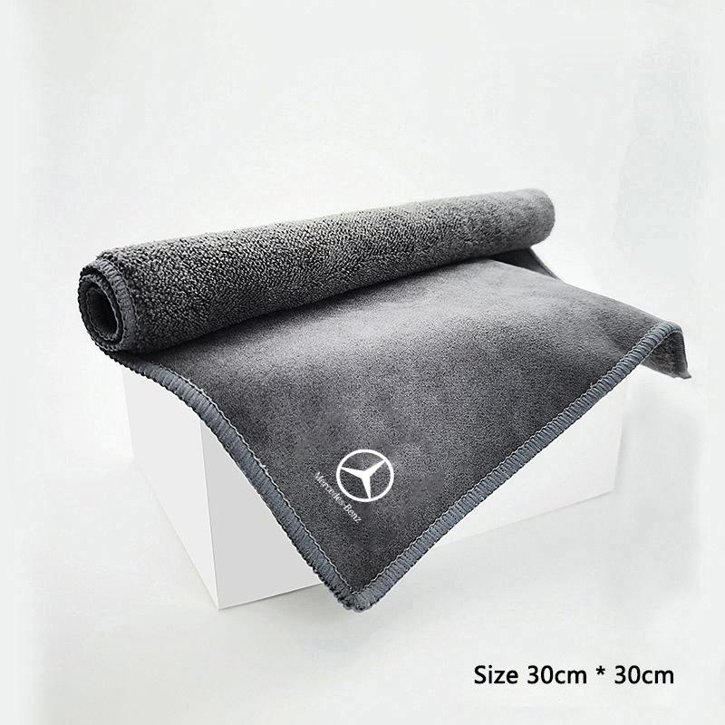 YHB3 Microfiber Car Wash Towel Drying Cloth Cleaning Brush Tool Set For Mercedes Benz C E S Class GLC GLE GLS W213 W205 W206 Sticker