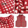 Women Vest Jacket Stand-up Collar Contrast Color Sleeveless Checked Pattern Cardigan Waistcoat Zipper Closure Daily Outdoor Outerwear