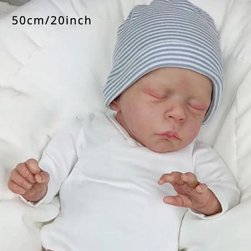 BZDOLL 50 см 20 дюймов Мягкий винил Спящая кукла-реборн с кожей, расписанной 3D-красками, и мягким текстильным телом Игрушка для девочки, ребенка, подарок, как настоящее искусство, новорожденный бебе