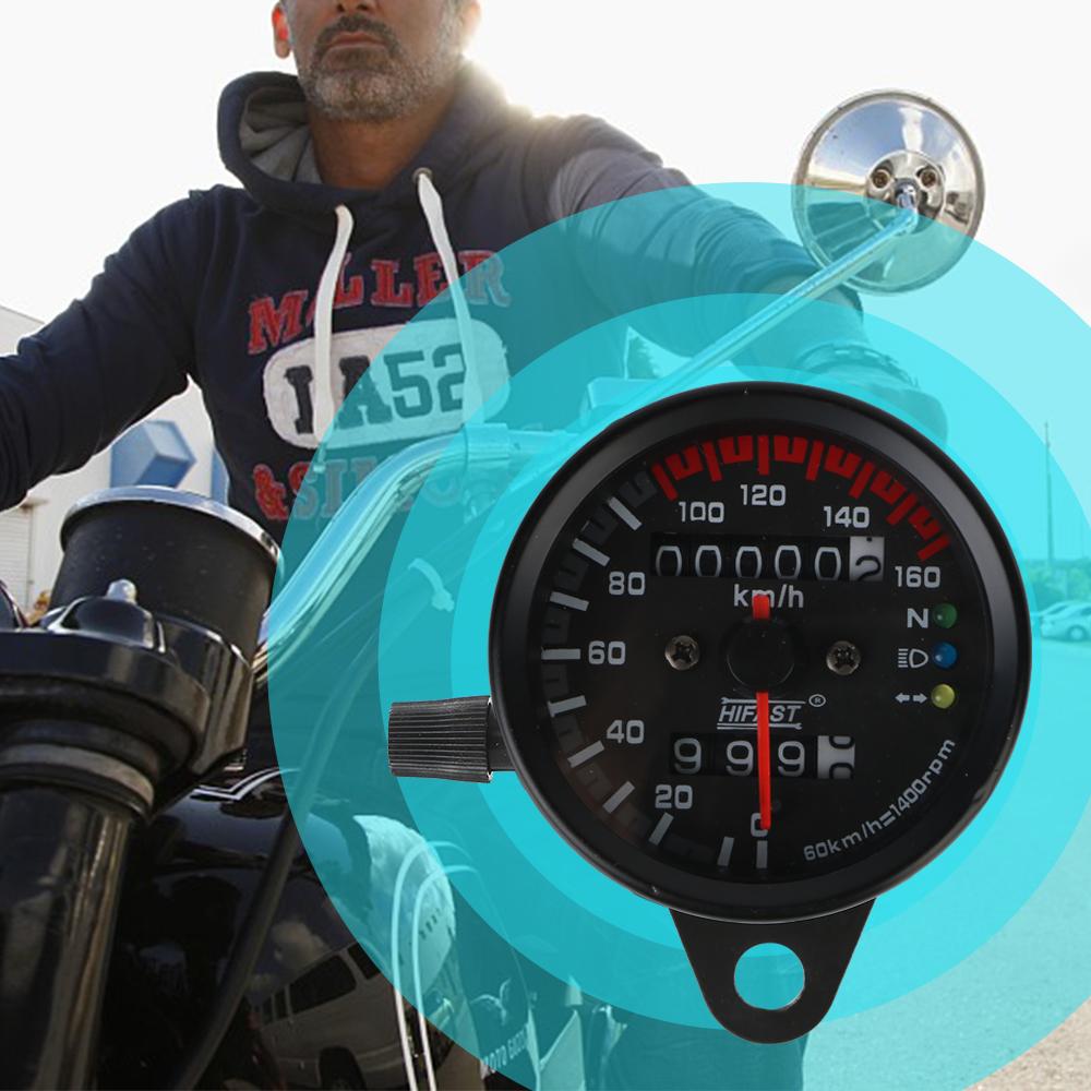 Универсальный со светодиодным сигнальным фонарем, индикатором подсветки для мотоцикла Cafe Racer, спидометром для мотоцикла 12 В, одометром
