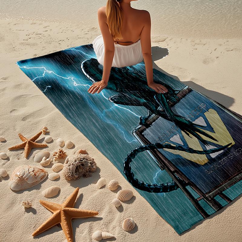Alien horror Artwork Beach Towel, Super Soft Microfiber, Gift for Her/Him, Birthday, for Pool, Beach, Travel, Home Decor Fan gifts