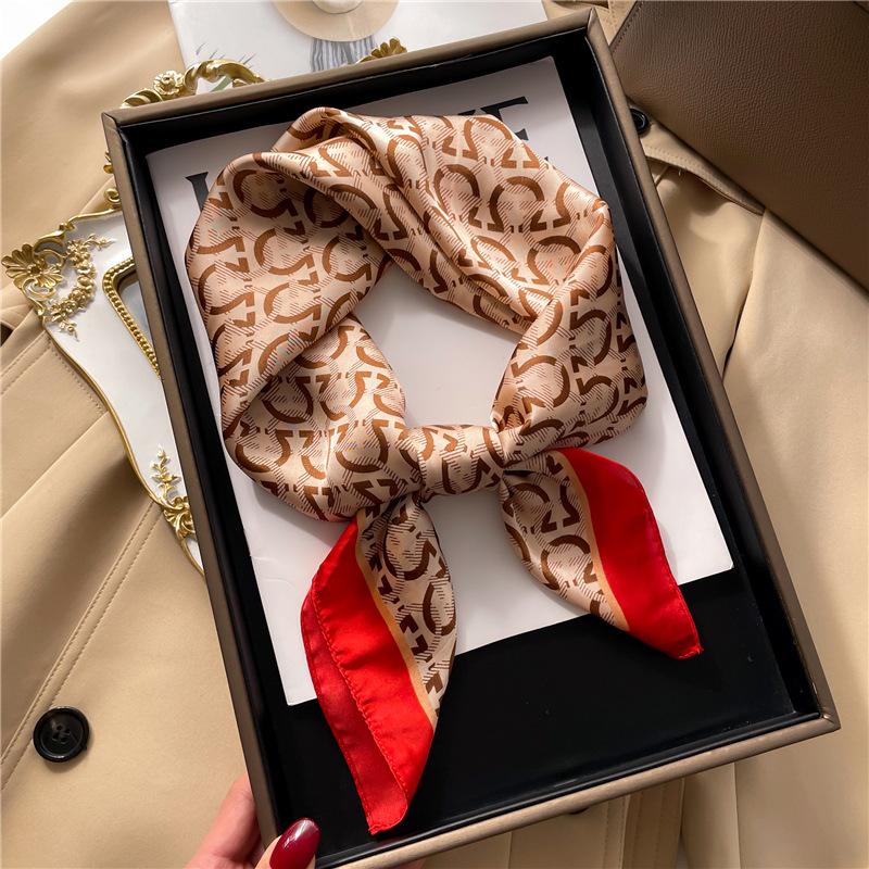70 * 70cm New Silk Small Square Scarf For Women'S Neck Protection Professional Scarf Versatile Hair Tie Headscarf Scarf