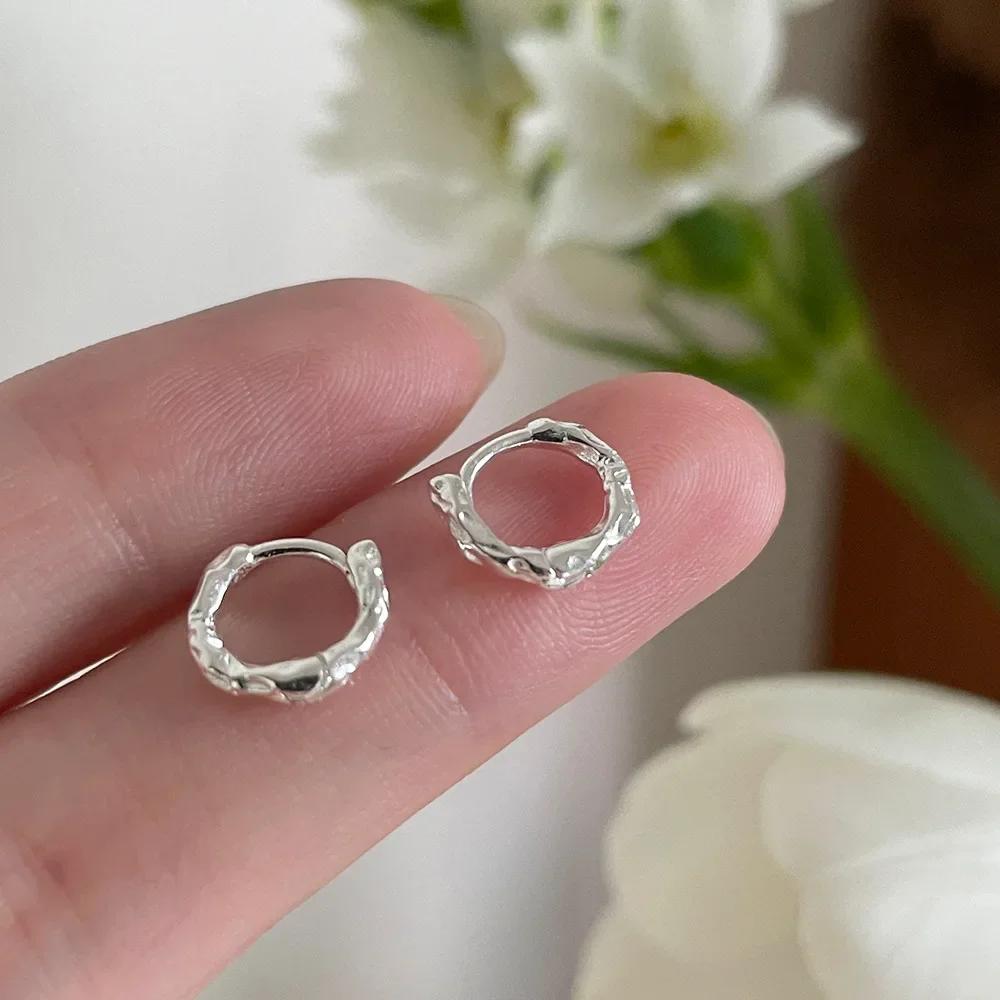 Серьги-кольца из серебра 925 пробы для женщин Элегантные Минималистичные Круглые Капли Вечеринка Свадебные Украшения Подарки