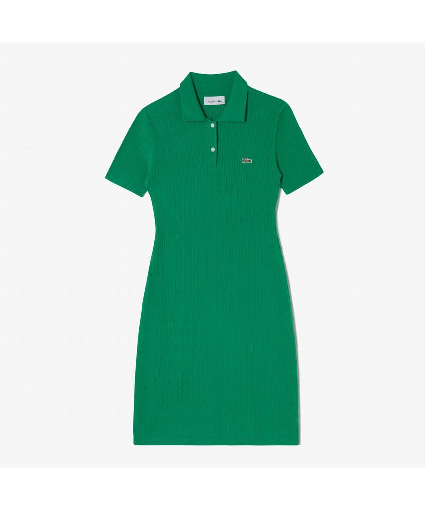 Lacoste Women'S Cable Short Sleeve Sweater Dress Ef382E-55G Siw
