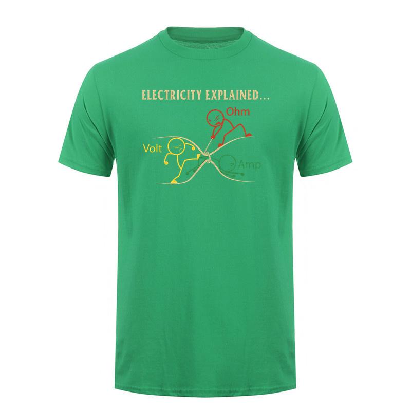 Funny Electricity Explained Ohms Law Tshirt Electrical Engineer Volt Amp Graphic T Shirts Unisex Casual Style DA
