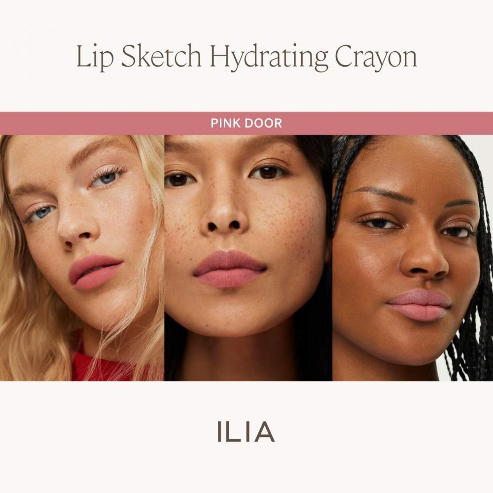 Ilia Lip Sketch Hydrating Lipstick + Lip Liner Crayon 0.08 Oz Pink Door Soft Pink