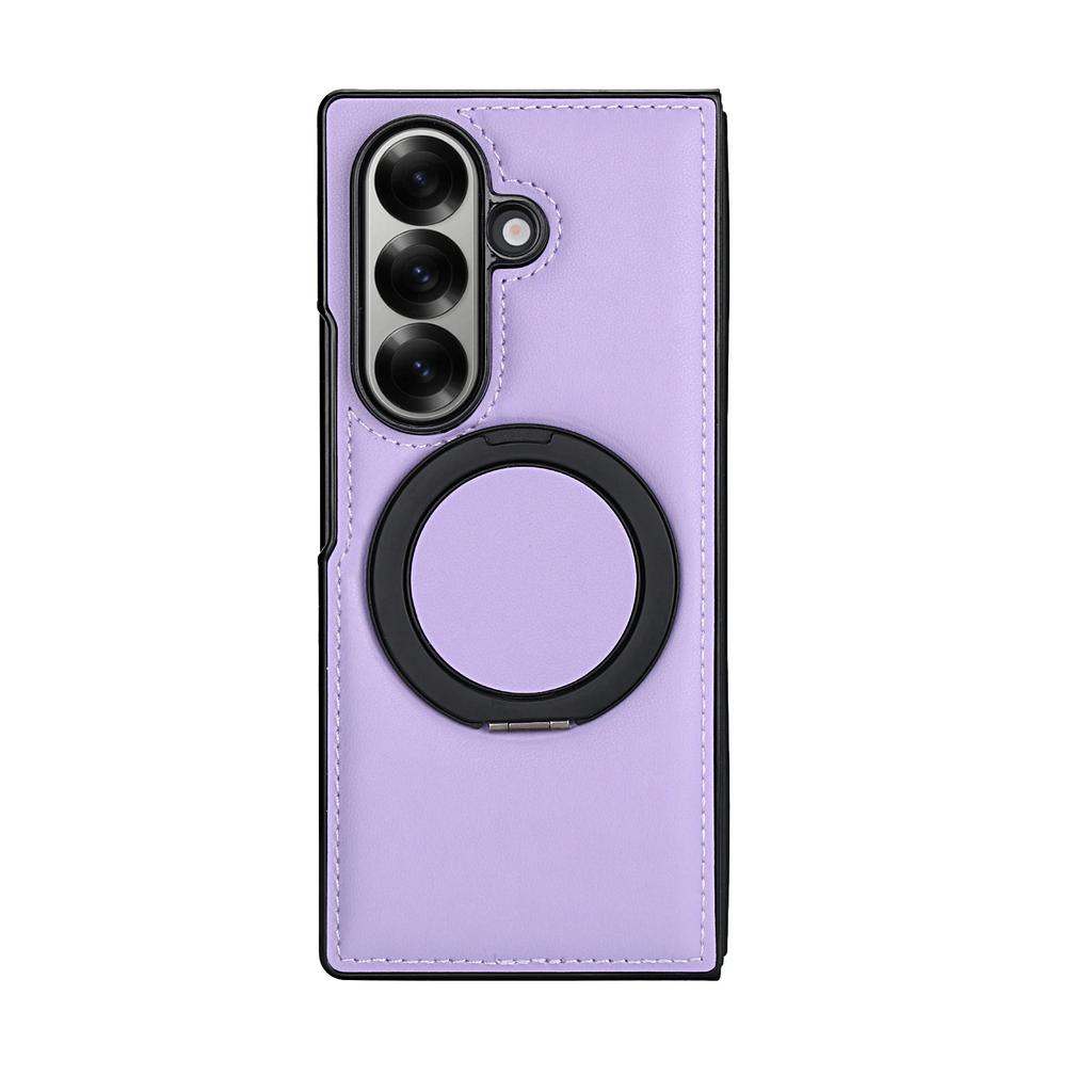 Luxury Business Sle Solid Color Leather Pattern Magnetic Stand Phone Case for Samsung Galaxy Z Fold 7 6 5 4 3 Protection Cover