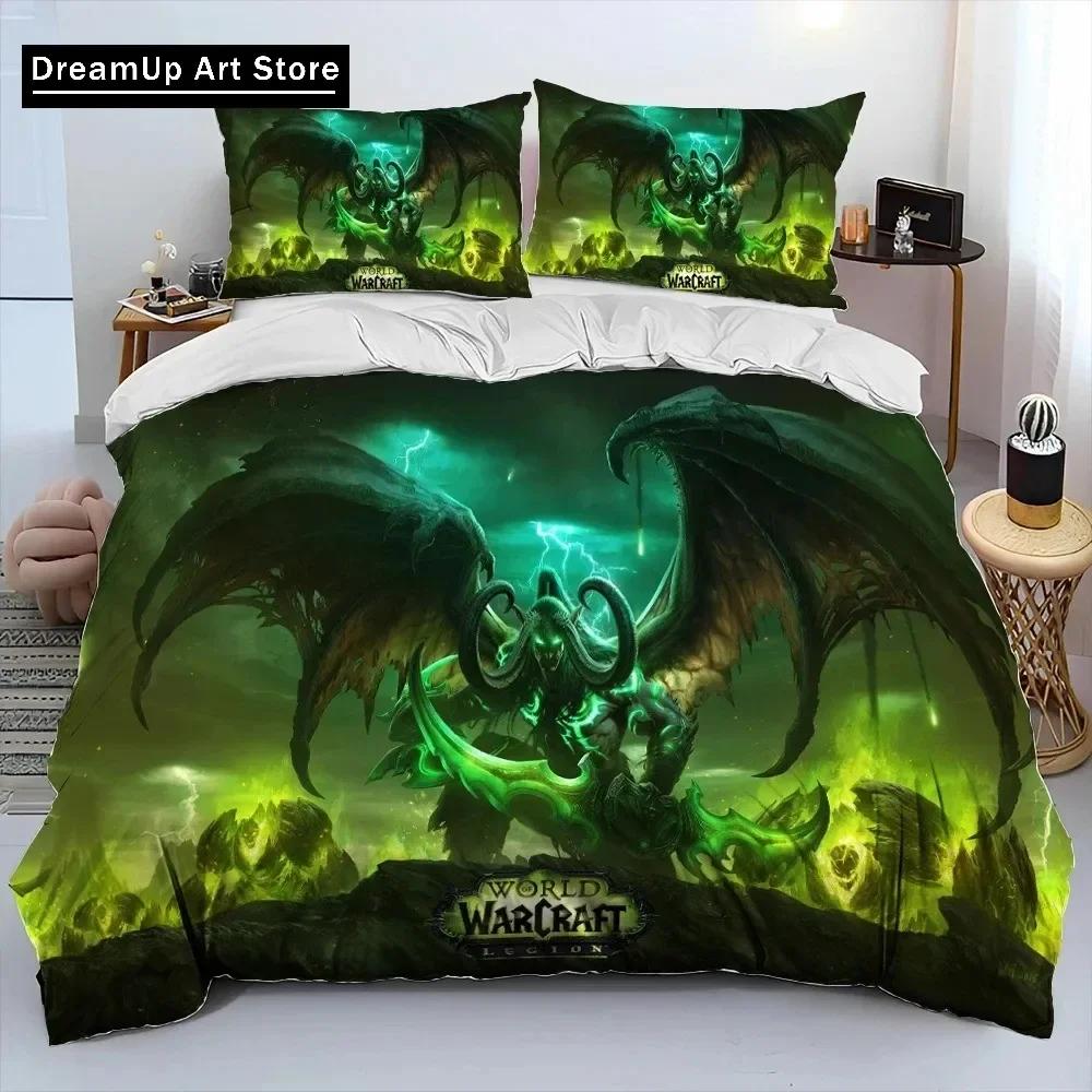 World of Warcraft, WOW, Игровой Комплект Постельного Белья, Пододеяльник, Комплект для Кровати, Покрывало, Наволочка, Комплект Постельного Белья размера Кинг, Квин