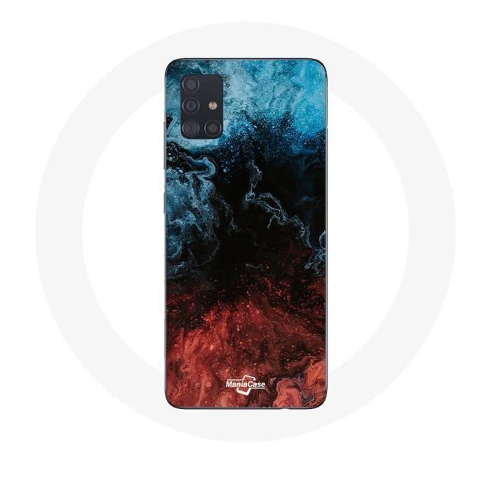 Coque pour Samsung Galaxy A51 5G fond de texture abstraite rouge noir bleu