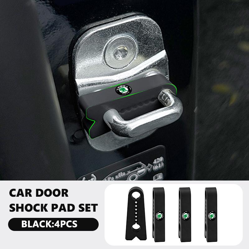 TTJJ2 Car Door Latch Shock Absorption Cushion Auto Door Lock Protector Accessories For Skoda octavia a5 a4 mk1 2 fabia superb rapid