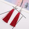 1 Pair Bohemian Hook Earrings Artistic Cotton Thread Fringe Design Dangle Earrings Ear Accessories