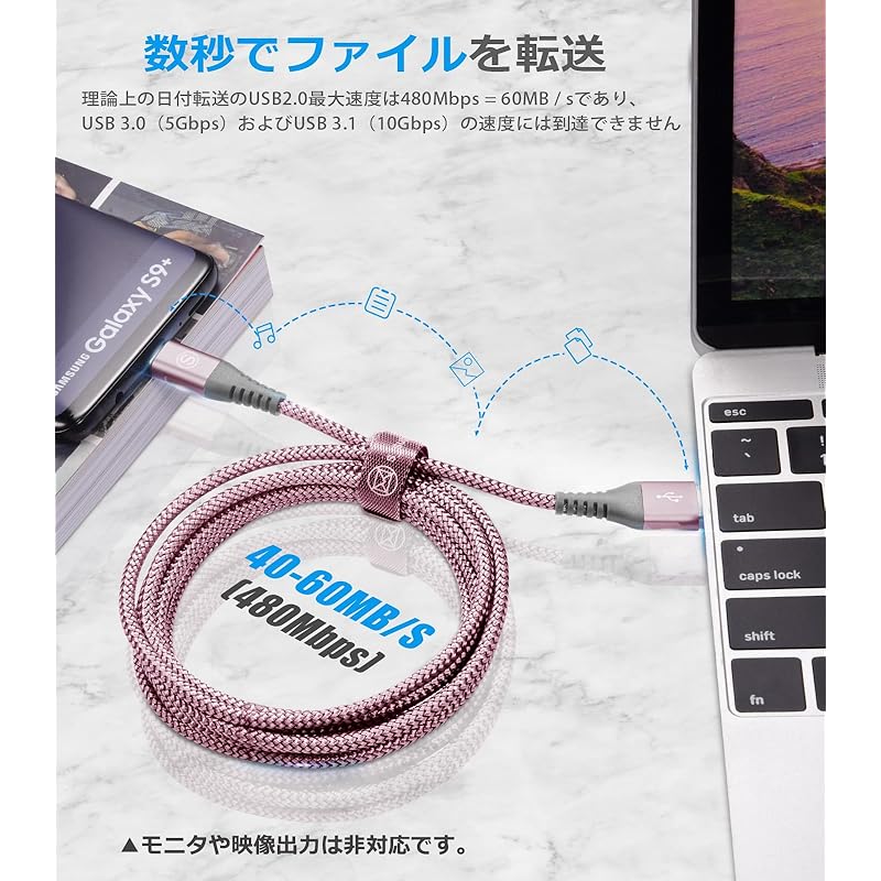 USB Type C Cable [3M/Set of 2] Sweguard USB-C & USB-A 3.1A Cable [QC3.0 Compatible Quick Charging] Type C Charging Cable iPhone16/iPhone 15 Pro MAX,