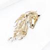 Luxury Horse Head Brooch Rhinestone Dripping Oil Enamel Jewelry Accessories  Party