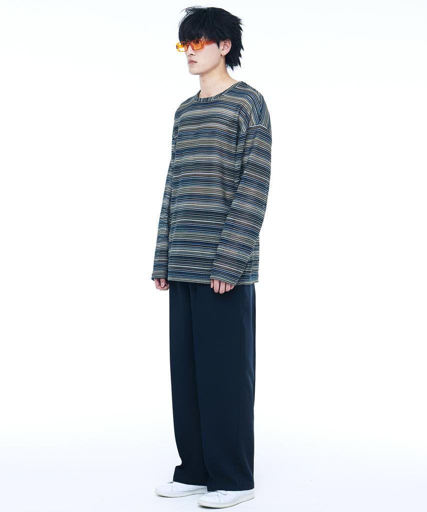 C WEAR BY THE GENIUS Прозрачный вязаный пуловер для творчества Синий
