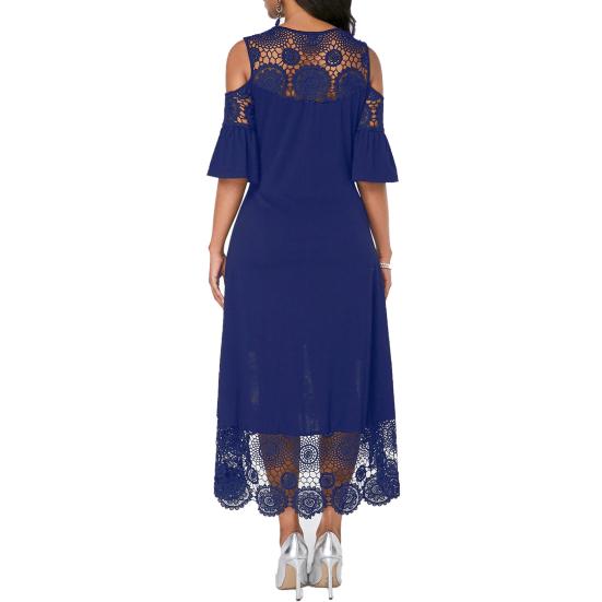 Женское нижнее белье больших размеров, женское платье с кружевными оборками, весенне-осеннее элегантное ажурное платье миди для вечеринки