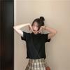 Hot Girl Polo Shirt for Women In Summer New Style Student Design Slim Fit Internet Celebrity Solid Color Short-sleeved Top