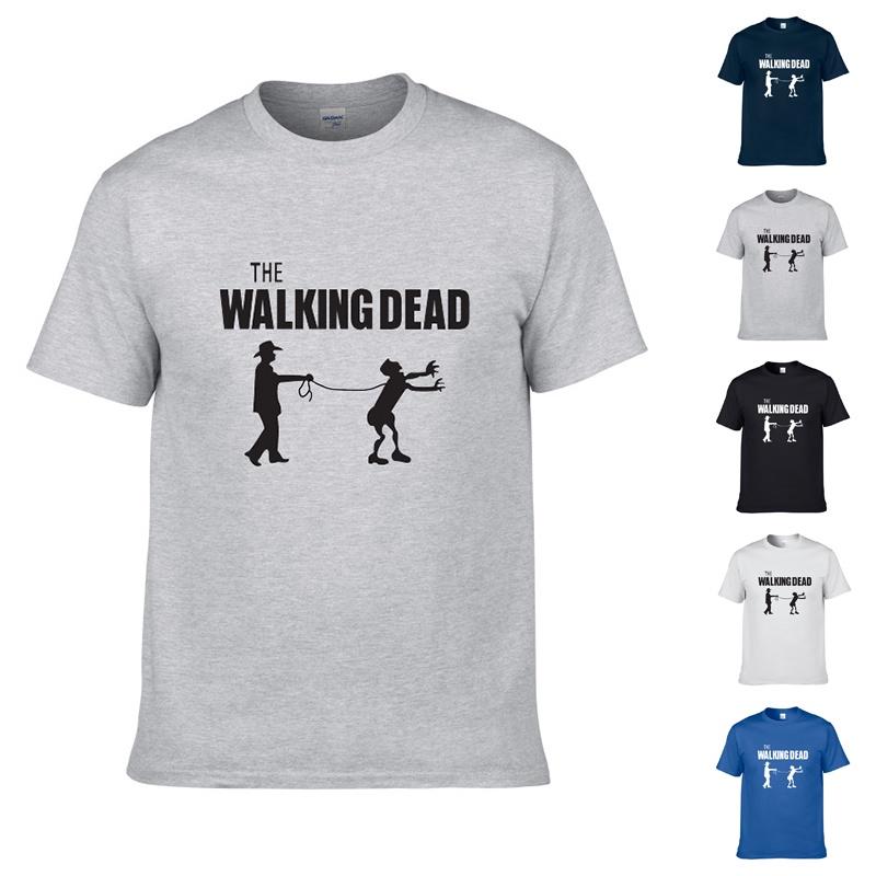 Качественная мужская хлопковая повседневная футболка с коротким рукавом The Walking Dead для всех сезонов
