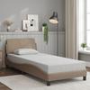 VidaXL Bed Frames with Headboard, Upholstered Bed with Slatted Base, Single Bed with Bedroom Footboard, Cappuccino 80x200 373102