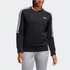 Adidas 3 Stripes Fleece Crew Neck Sweatshirt Women Sweatshirt Black FL4894