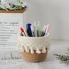 Плетеные вручную настольные коробки для хранения ручек, большой вместимости, корзина для сортировки мелочей, домашний органайзер для закусок, игрушек, канцелярских товаров, подставка для карандашей
