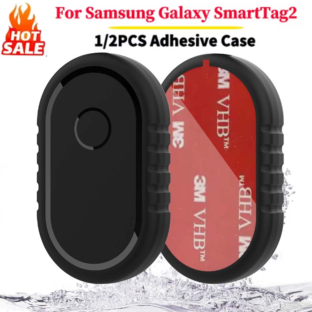 Чехол-держатель из силикона для Samsung Galaxy SmartTag2 с клейкой наклейкой Для держателя Galaxy Smart Tag2 Для кошелька Багажа Автомобиля Велосипеда