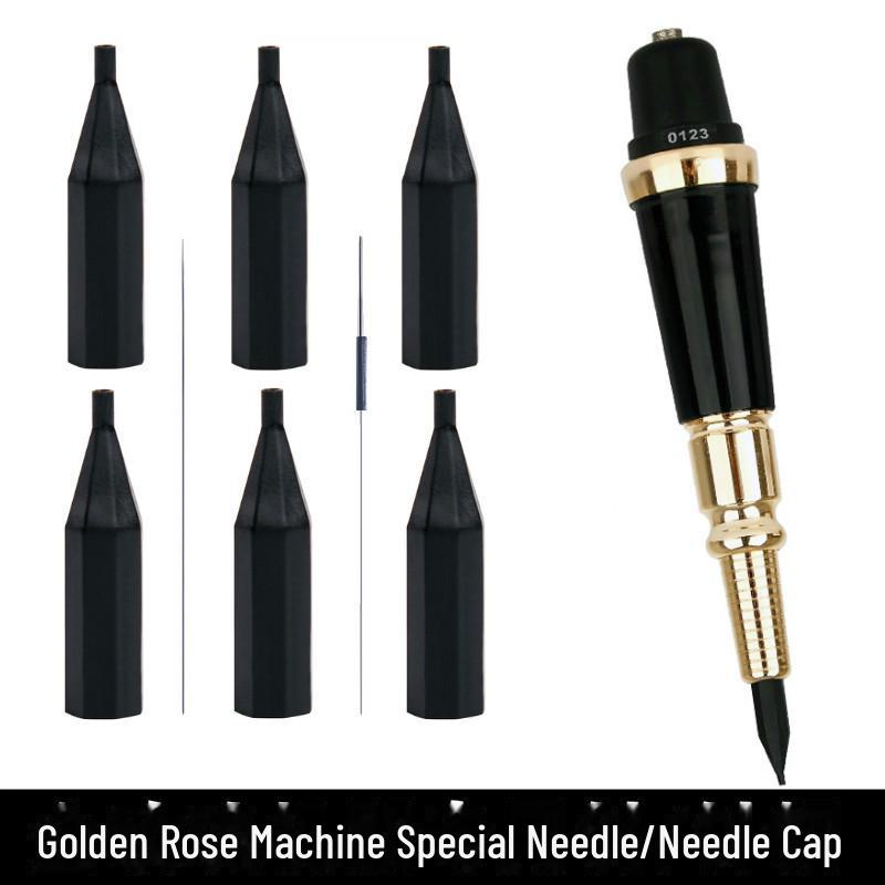 Rose Gold Semi-Polished Tattoo Needle, Single Round Machine Needle