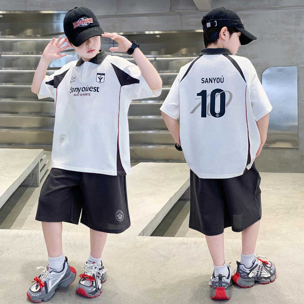 Children's clothing boys' summer suit 2026 new summer style boys' short sleeved big children's thin style sports cool and trendy