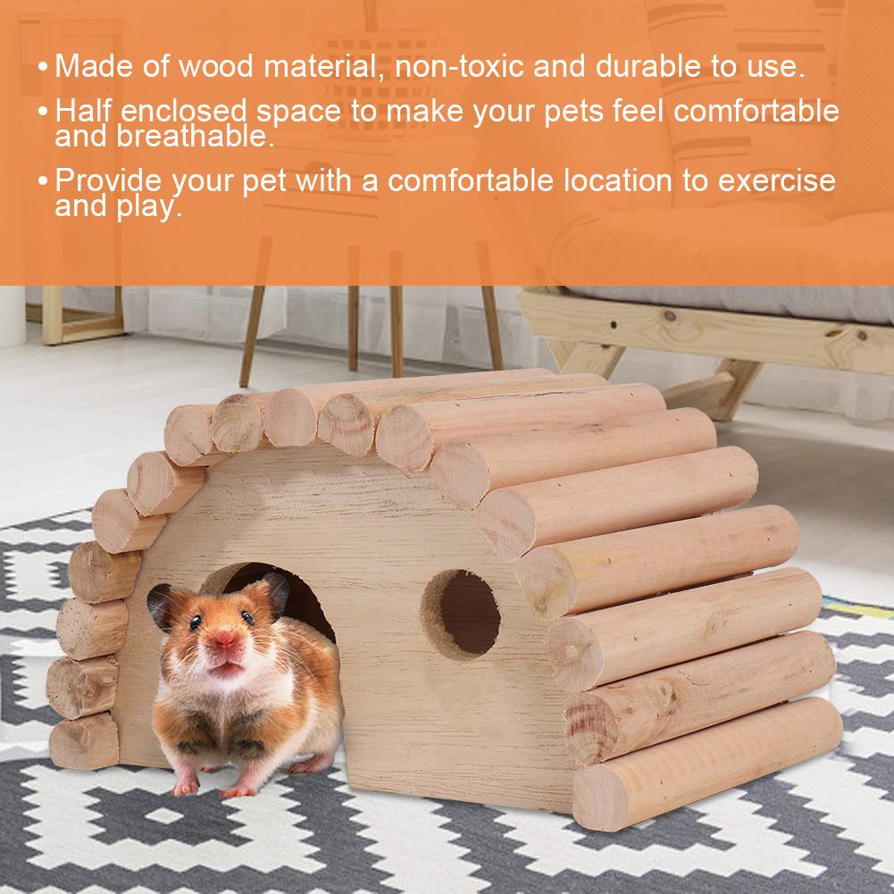 Wooden Hamster Arch Bed Small Animal Warm House Hamster Nest Wooden Toy