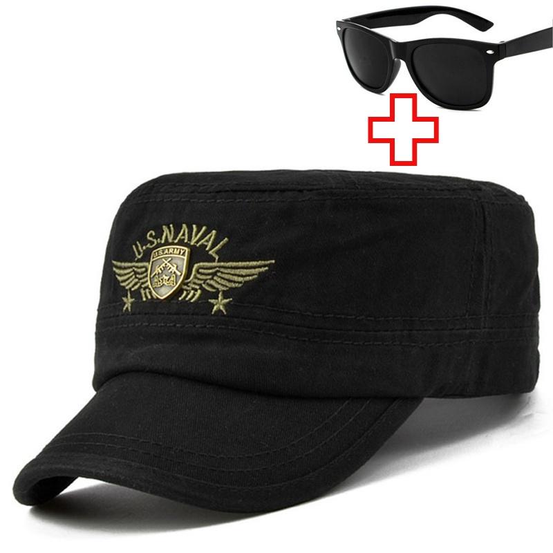 Men's Camouflage Baseball Cap Army Fan Flat Top Tactical Cap Jungle Shade Adjustable Trucker Cap