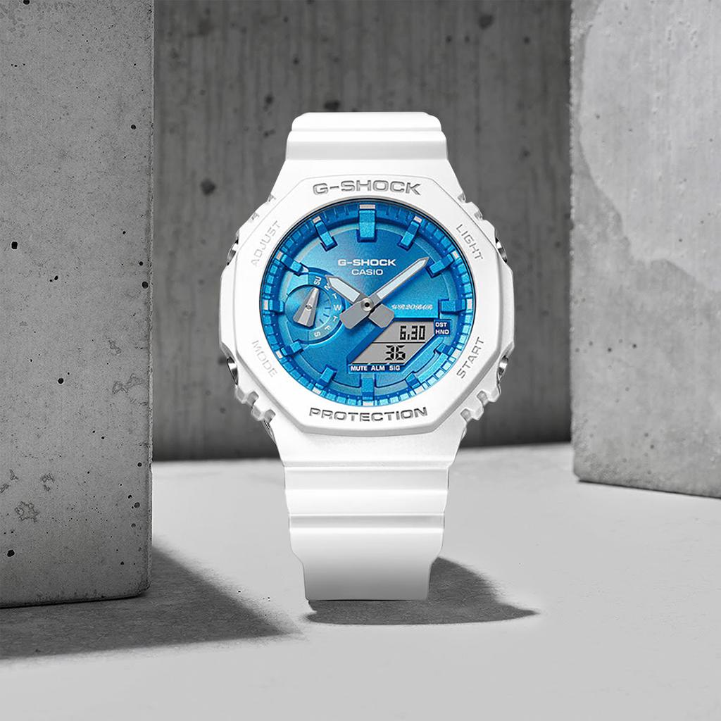 Casio Унисекс Часы с двойным дисплеем (жидкокристаллический/аналоговый) Серия Синие Часы GMA-S2100WS-7APRGA-2100WS-7APR