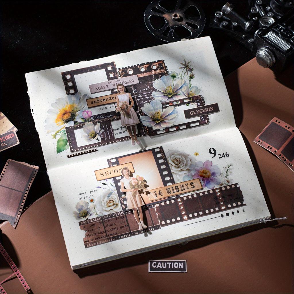 1 шт. материалы для блокнота 25 штук 4 вида серии пленки, стикеры «Прекрасный день», ретро-фильм, твердая карточка, наклейки-материалы для блокнота