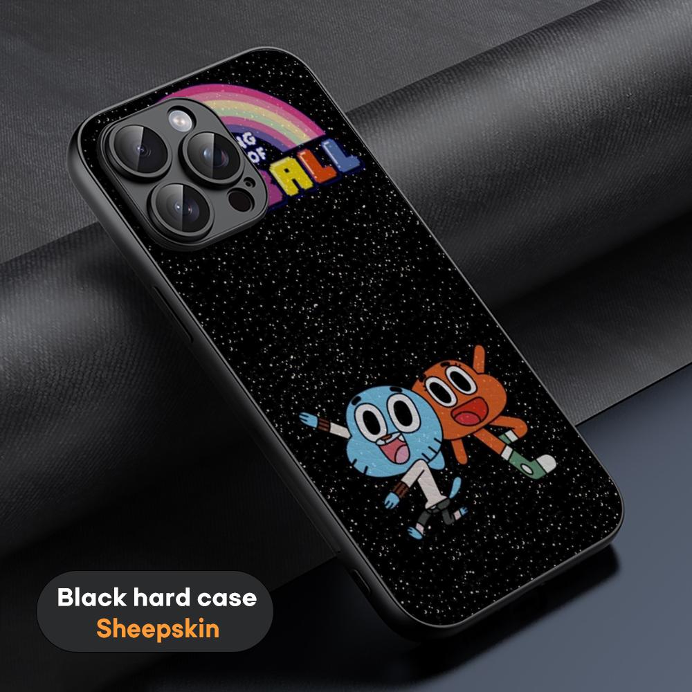 Gumball Cute cartoon design Phone Case For iPhone 16 15 14 13 12 11 Plus Pro Max Limited Black hard case Sheepskin