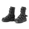 New Punk Style Men and Women Boots High Heel Platform Shoes Height 6CM Woman Gothic Ankle Rock Boots Metal Decor Retro